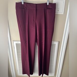 LOFT Deep Red Curvy Trousers